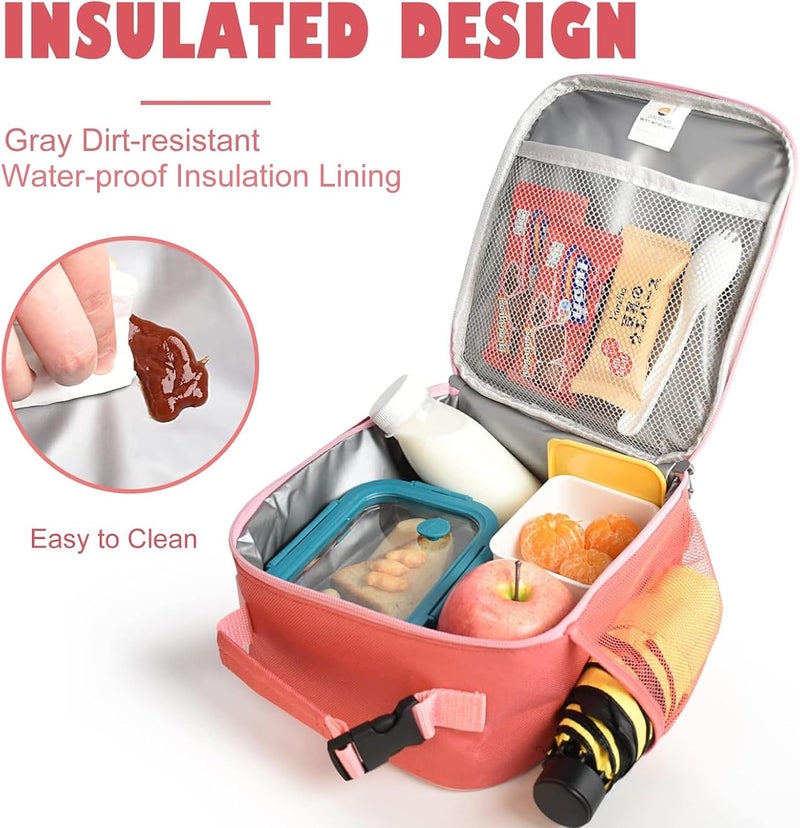 CaCTOUR Lunch Box Kids,Premium Insulated Lunch Bag for Girls Boys,Soft Bag Mini Cooler Back to School Thermal Reusable Lunch Bag for Work School Picnic -Red - Image 5